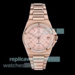 IWS Swiss Replica IWC Schaffhausen Ingenieur Rose Gold Diamond Ladies Watch 35mm 
